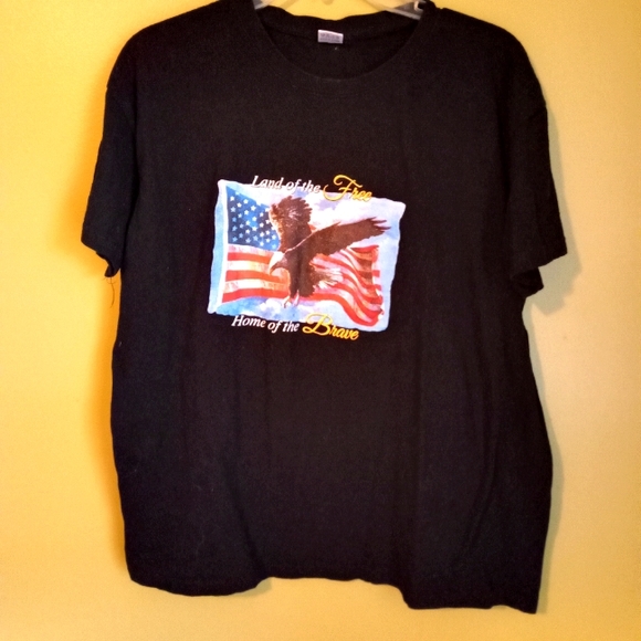 "Land Of The Free, Home Of The Brave." Women's T-shirt Size Large - Picture 1 of 3
